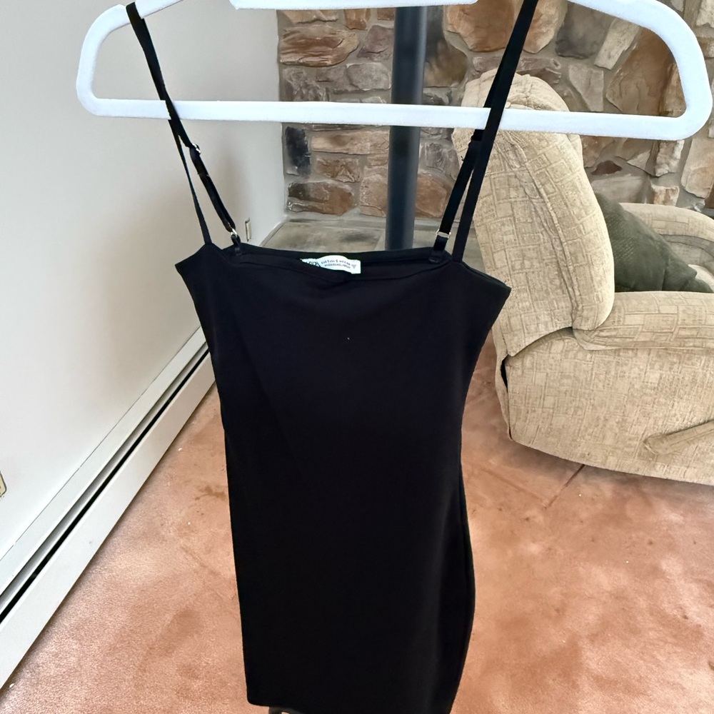 Zara Sleek Black Strappy Dress